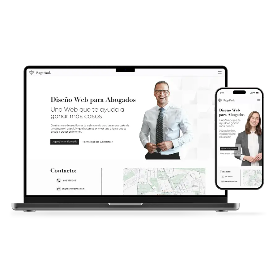 mockup de diseño de páginas web para abogados